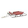 Red Vintage Wooden Snow Sled 25.75"L X 11.5"W X 3.75"H Metal/Wood Image 1