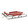 Red Vintage Wooden Snow Sled 25.75"L X 11.5"W X 3.75"H Metal/Wood Image 1