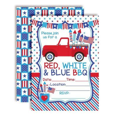 Red, White &amp; Blue BBQ Invitations 40pc. by AmandaCreation Image 1