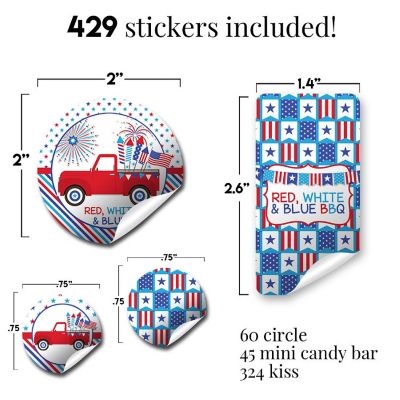 Red, White &amp; Blue BBQ Sticker Bundle 429pc. by AmandaCreation Image 1