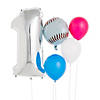 Red, White & Blue First Birthday Baseball Balloon Bouquet - 77 Pc. Image 1