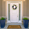Red  white and Blue Hydrangea and Eucalyptus Patriotic Artificial Wreath Image 1