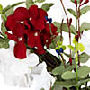 Red  white and Blue Hydrangea and Eucalyptus Patriotic Artificial Wreath Image 2