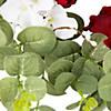 Red  white and Blue Hydrangea and Eucalyptus Patriotic Artificial Wreath Image 3