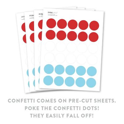 Red White Aqua Confetti, 180-Pack Image 1
