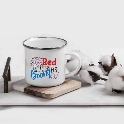 Red White Boom 11oz Campfire Mug Image 1