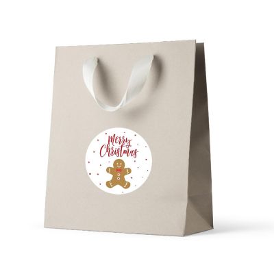 Red White Christmas Gingerbread Labels Image 1