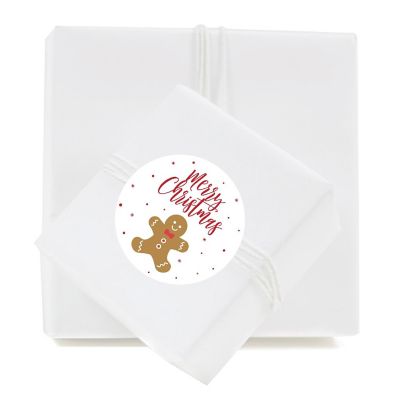 Red White Christmas Gingerbread Labels Image 2
