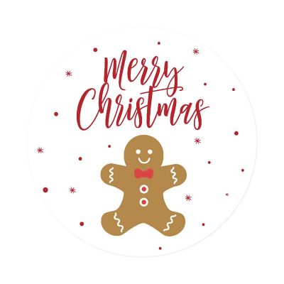 Red White Christmas Gingerbread Labels Image 3