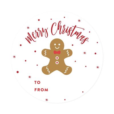 Red White Christmas Man Labels To/From Image 3