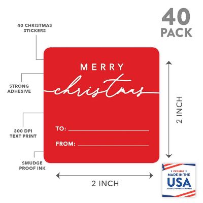 Red/White Christmas To/From Stickers Image 1