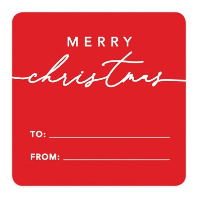 Red/White Christmas To/From Stickers Image 3