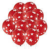 Red with White Stars 11" Latex Balloons &#8211; 24 Pc. Image 1