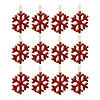 Red Wood Snowflake Ornament (Set Of 12) 4"H Mdf Image 2