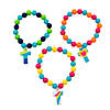 Religious Beaded Bracelets with Cross Charm - 12 Pc. Image 1