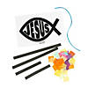 Religious Fish Tissue Paper Sign Craft Kit - Makes 12 Image 1