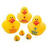 Religious Micro &amp; Regular Vinyl Rubber Ducks Assortment - 36 Pc. Image 1