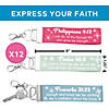 Religious Nylon Keychains with Verse - 12 Pc. Image 1
