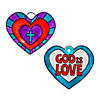 Religious Valentine Heart-Shaped Suncatchers &#8211; 24 Pc. Image 1