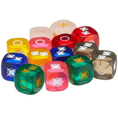 Renegade Game Studios Power Rangers: Heroes Of The Grid Ranger Dice Set, 14 Translucent Dice, Ages 14+ Image 1