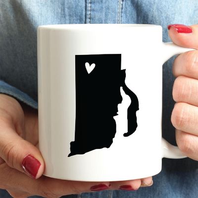 Rhode Island State Heart Ceramic Mug Image 1