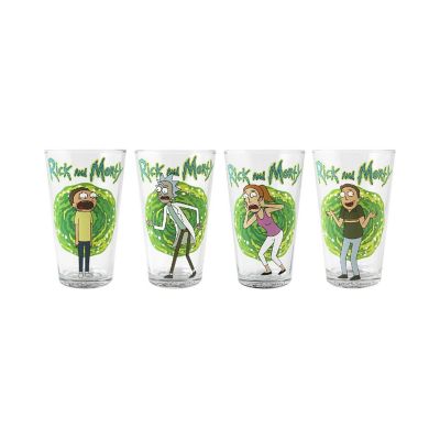 Rick and Morty 16 Ounce Pint Glass Set of 4  Rick  Morty  Beth  Jerry Image 1