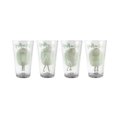Rick and Morty 16 Ounce Pint Glass Set of 4  Rick  Morty  Beth  Jerry Image 1