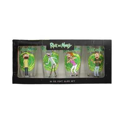 Rick and Morty 16 Ounce Pint Glass Set of 4  Rick  Morty  Beth  Jerry Image 2