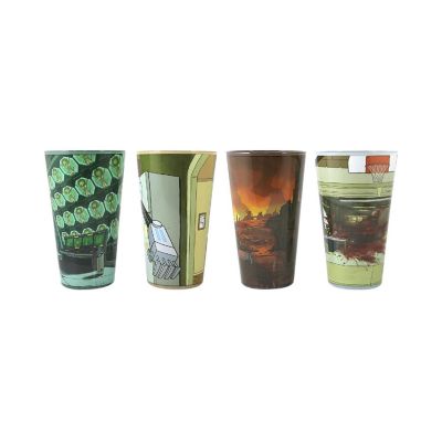 Rick and Morty 16 Ounce Pint Glass Set of 4  Rick  Morty  Jerry  Snuffles Image 1