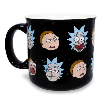 Rick and Morty Heads Allover Print Ceramic Camper Mug  Holds 20 Ounces Image 1