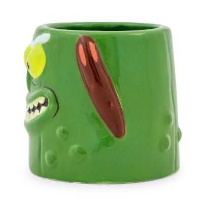 Rick and Morty Pickle Rick Sculpted Ceramic Mini Shot Glass  Holds 2 Ounces Image 1