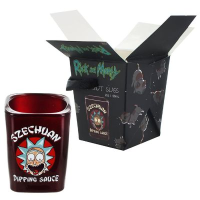 Rick and Morty Portal Pin, Mr. Meeseeks Molded Mug & Szechuan Dipping Sauce Shot Glass Bundle Image 1