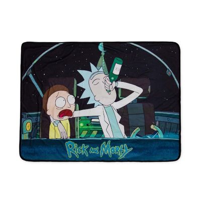 Rick and Morty Spaceship 45 x 60 Inch Fleece Throw Blanket Image 1