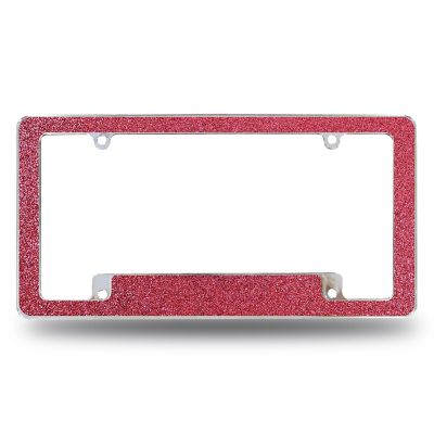 Rico Industries Deep Red Glitter All Over Automotive License Plate Frame for Car/Truck/SUV (12" x 6") Image 1