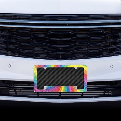 Rico Industries Gradient - Rainbow Spiral All Over Automotive License Plate Frame for Car/Truck/SUV (12" x 6") Image 1