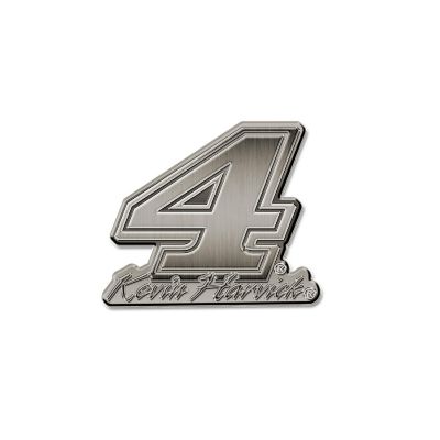 Rico Industries NASCAR Racing Kevin Harvick #4 BUSCH LIGHT Antique Nickel Auto Emblem for Car/Truck/SUV Image 1