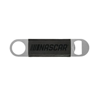 Rico Industries NASCAR Racing Logo Brown Faux Leather Laser Engraved Bar Blade - Great Beverage Accessory for Game Day Image 1