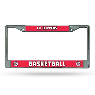 Rico Industries NBA Basketball Los Angeles Clippers  12" x 6" Chrome Frame With Decal Inserts - Car/Truck/SUV Automobile Accessory Image 1