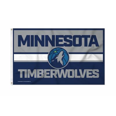 Rico Industries NBA Basketball Minnesota Timberwolves Bold 3' x 5' Banner Flag Single Sided - Indoor or Outdoor - Home D&#233;cor Image 1