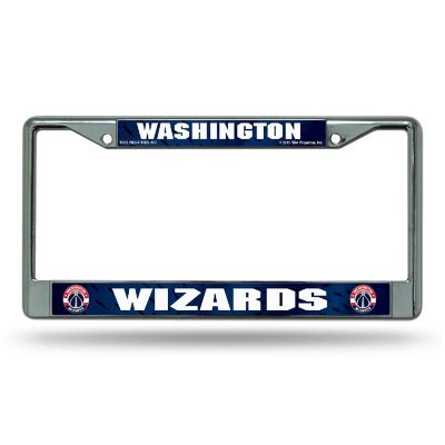 Rico Industries NBA Basketball Washington Wizards  12" x 6" Chrome Frame With Decal Inserts - Car/Truck/SUV Automobile Accessory Image 1