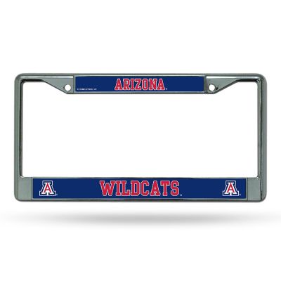 Rico Industries NCAA  Arizona Wildcats  12&quot; x 6&quot; Chrome Frame With Decal Inserts - Car/Truck/SUV Automobile Accessory Image 1