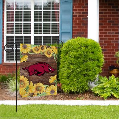 Rico Industries NCAA Arkansas Razorbacks Sunflower Spring 13" x 18" Double Sided Garden Flag Image 1