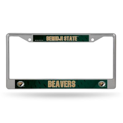 Rico Industries NCAA  Bemidji State Beavers  12" x 6" Chrome Frame With Decal Inserts - Car/Truck/SUV Automobile Accessory Image 1