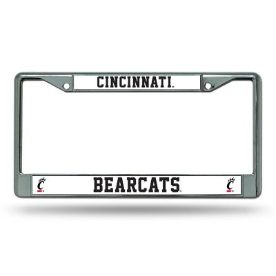 Rico Industries NCAA  Cincinnati Bearcats Premium 12" x 6" Chrome Frame With Plastic Inserts - Car/Truck/SUV Automobile Accessory Image 1