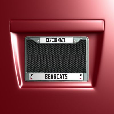 Rico Industries NCAA  Cincinnati Bearcats Premium 12" x 6" Chrome Frame With Plastic Inserts - Car/Truck/SUV Automobile Accessory Image 1