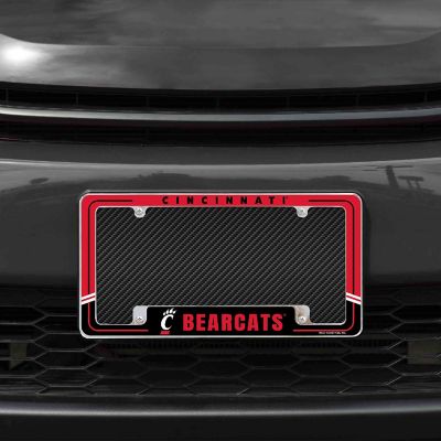 Rico Industries NCAA  Cincinnati Bearcats Two-Tone 12" x 6" Chrome All Over Automotive License Plate Frame for Car/Truck/SUV Image 1