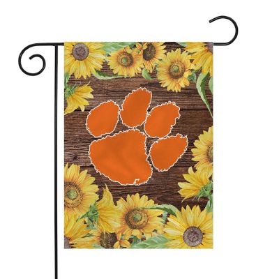 Rico Industries NCAA  Clemson Tigers Sunflower Spring 13" x 18" Double Sided Garden Flag Image 1