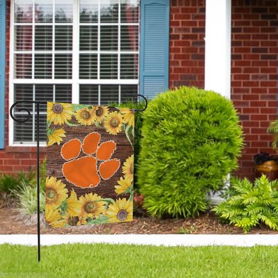 Rico Industries NCAA  Clemson Tigers Sunflower Spring 13" x 18" Double Sided Garden Flag Image 1