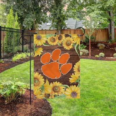 Rico Industries NCAA  Clemson Tigers Sunflower Spring 13" x 18" Double Sided Garden Flag Image 2