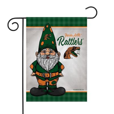 Rico Industries NCAA Florida A&M Rattlers - FAMU Gnome Spring 13" x 18" Double Sided Garden Flag Image 1